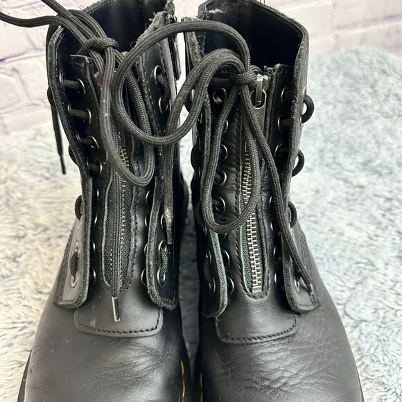 Dr Martens 1460 Pascal Front Zip Leather Boots Black Women's Size 7 - Picture 4 of 10